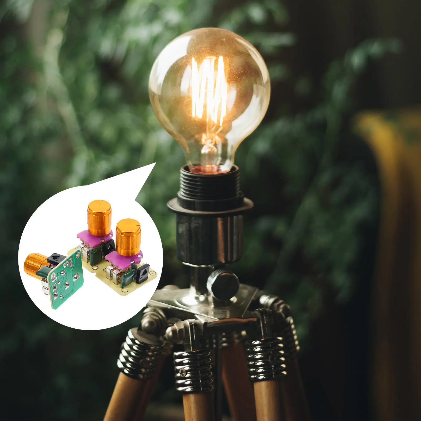1Set Adjustable Bulb Dimmer Electric Potentiometer Compact Sturdy Multi-Use Dimmer for Home Office Security Camera Lighting