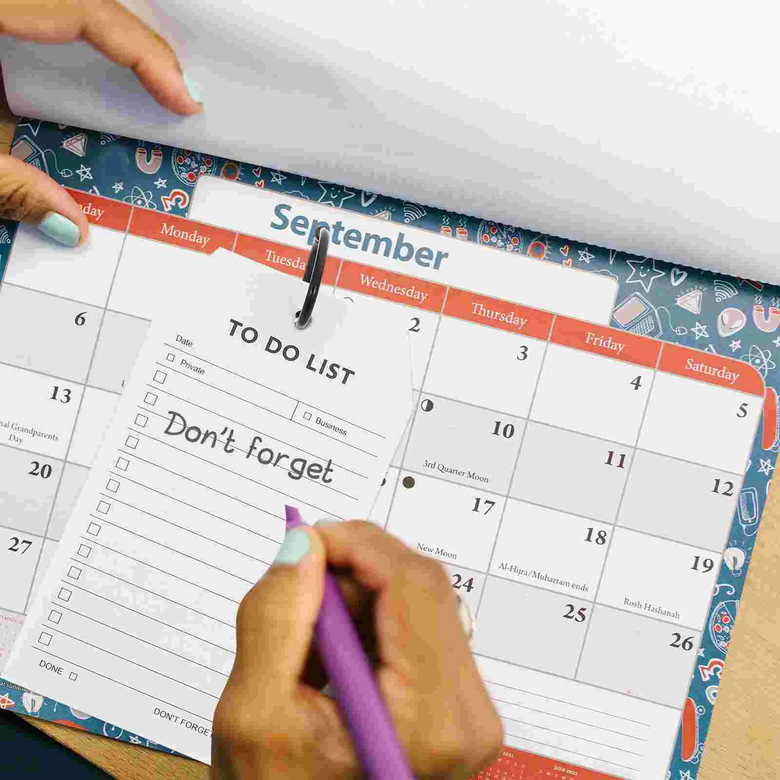 6 Pcs Loose-leaf Memo Pad Notebooks Weekly Planner Clasp Notepad Handheld Daily Portable School Paper Compact Student