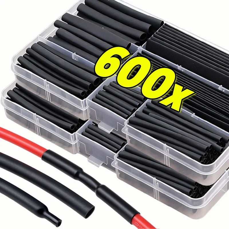 

Комплекты черных термоусадочных трубок Электрическое соединение Упаковка термоусадочной проволоки Кабельные изоляционные муфты Ассортимент защитных рукавов