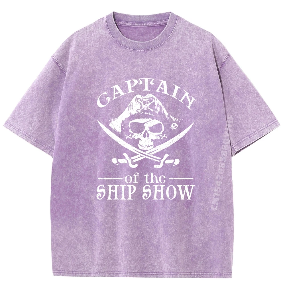 Забавный пиратский дизайн Капитан Корабль Шоу Катер Катание на лодках Капитан Мужская одежда Мужская футболка с короткими рукавами Ретро стираные топы и футболки с принтом