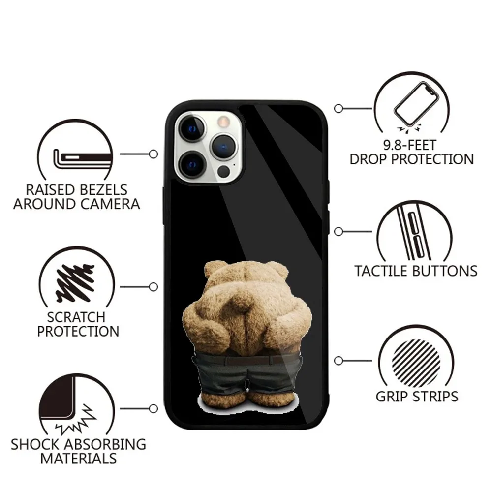 Cute T-Teds-Bear Phone Case For iPhone 16,15,14,13,12,11,Plus,Pro,Max,Mini Magsafe Magnetic Wireless Charging