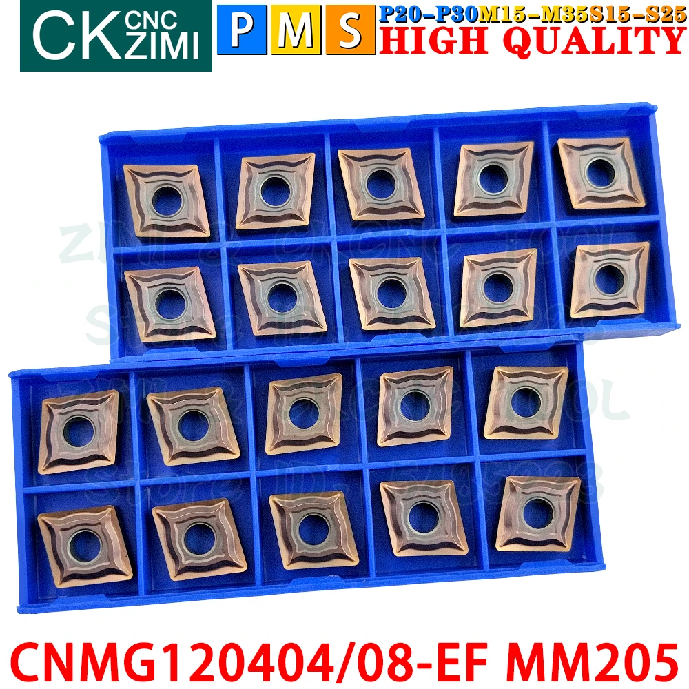 CNMG120404-EF MM205 CNMG120408-EF MM205 إدراجات كربيد خارجية أدوات إدراج تحول CNMG1204 CNMG 1204 EF EM CNC مخرطة معدنية ميكانيكية أدوات قطع تحول