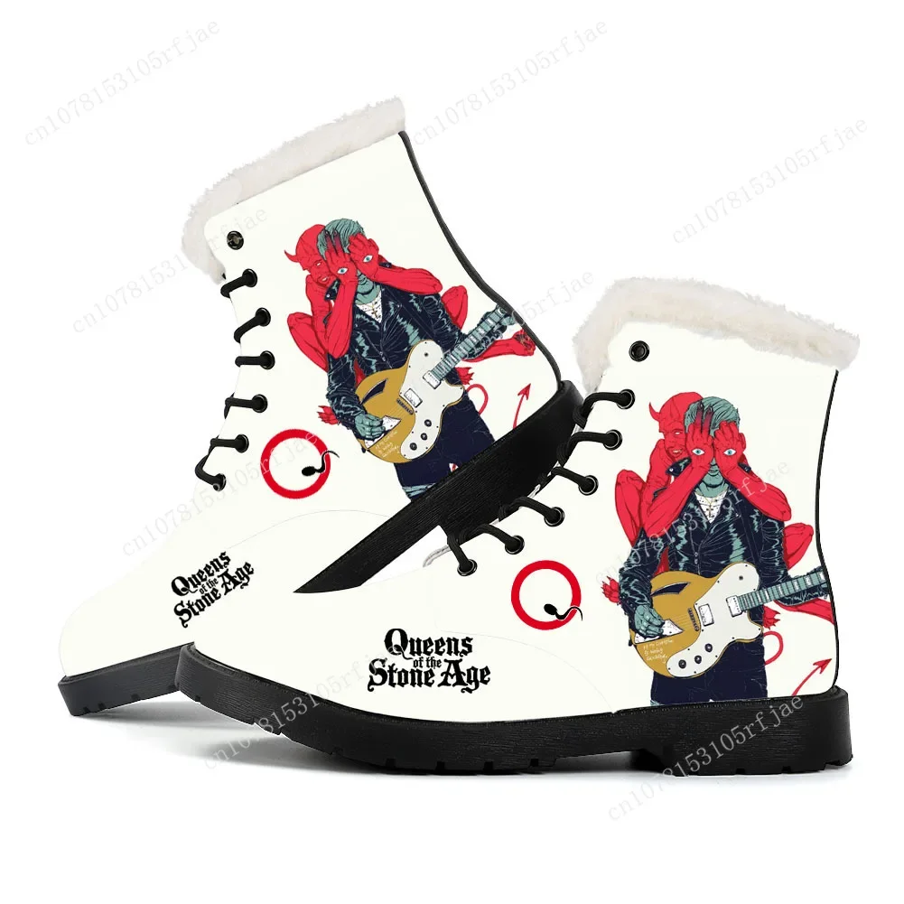 Queens of the Stone Age Rock Band Plush Boots Mens Women Teenager Shoes Casual Boot Light High Quality Couple Customize Shoe