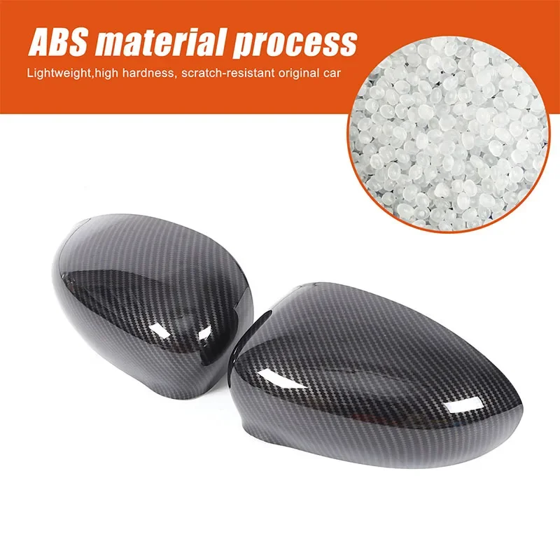 For Fiat 500 2010+ ABS Carbon Fiber Style Car Exterior Mirror Caps Replacement Accessories Car Exterior Modification Accessories