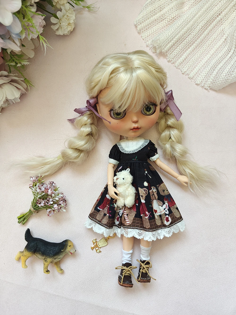 新しいブライス人形服カジュアルドレスかわいい手作りブライス服 OB22 OB24 AZONE ブライス人形アクセサリードレスブライス服