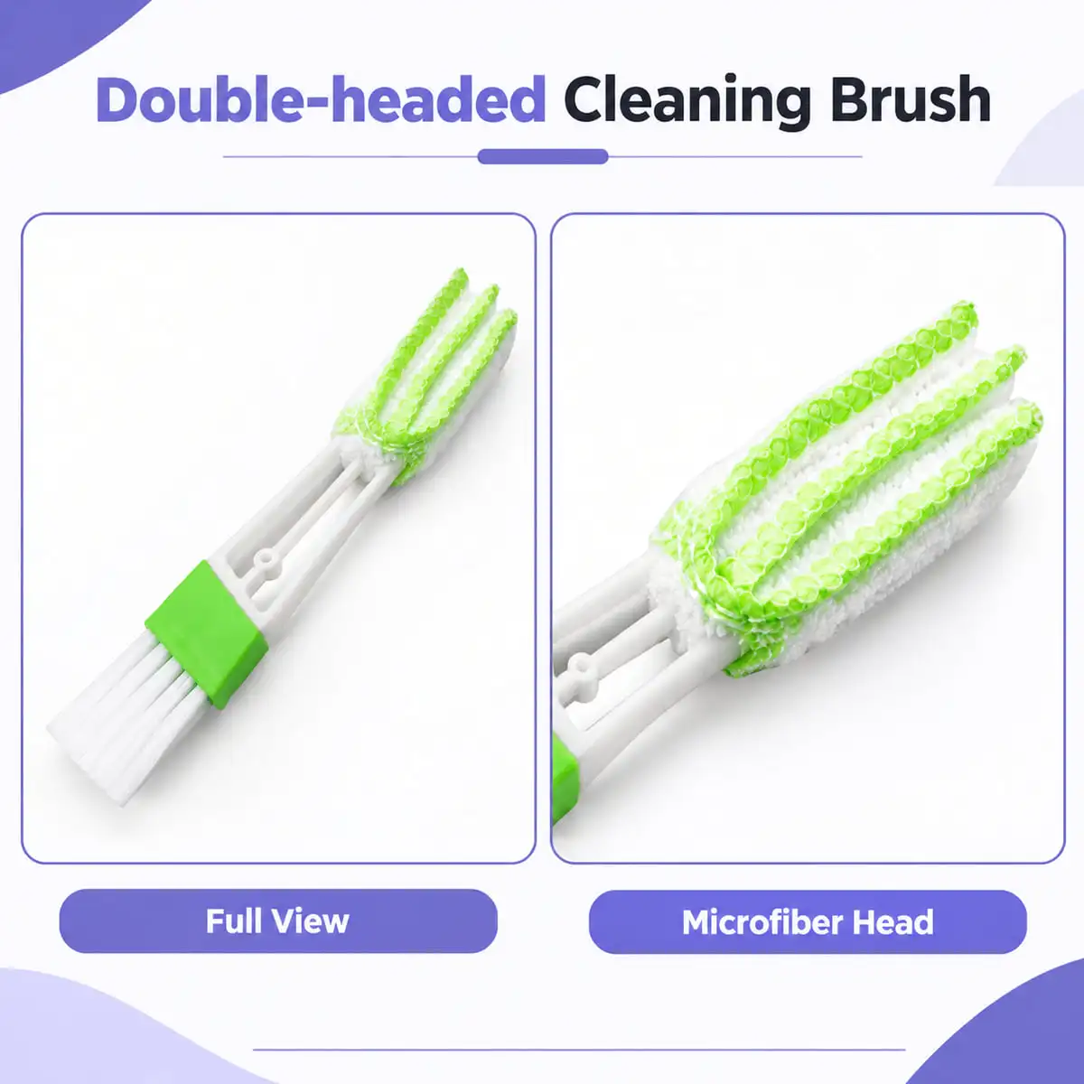 1/3/5PCS Double-Headed Car Cleaning Brush with Superfine Fiber Removable Design for Vehicle Interior Detail Dust Cleaning