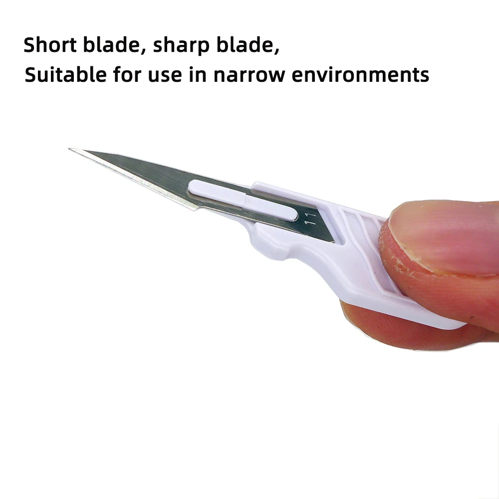 Short Handle Surgical Knife 11 Pointed Plastic Knife Portable Mini Cutting Knife for Carving and Opening Express Boxes or Gifts