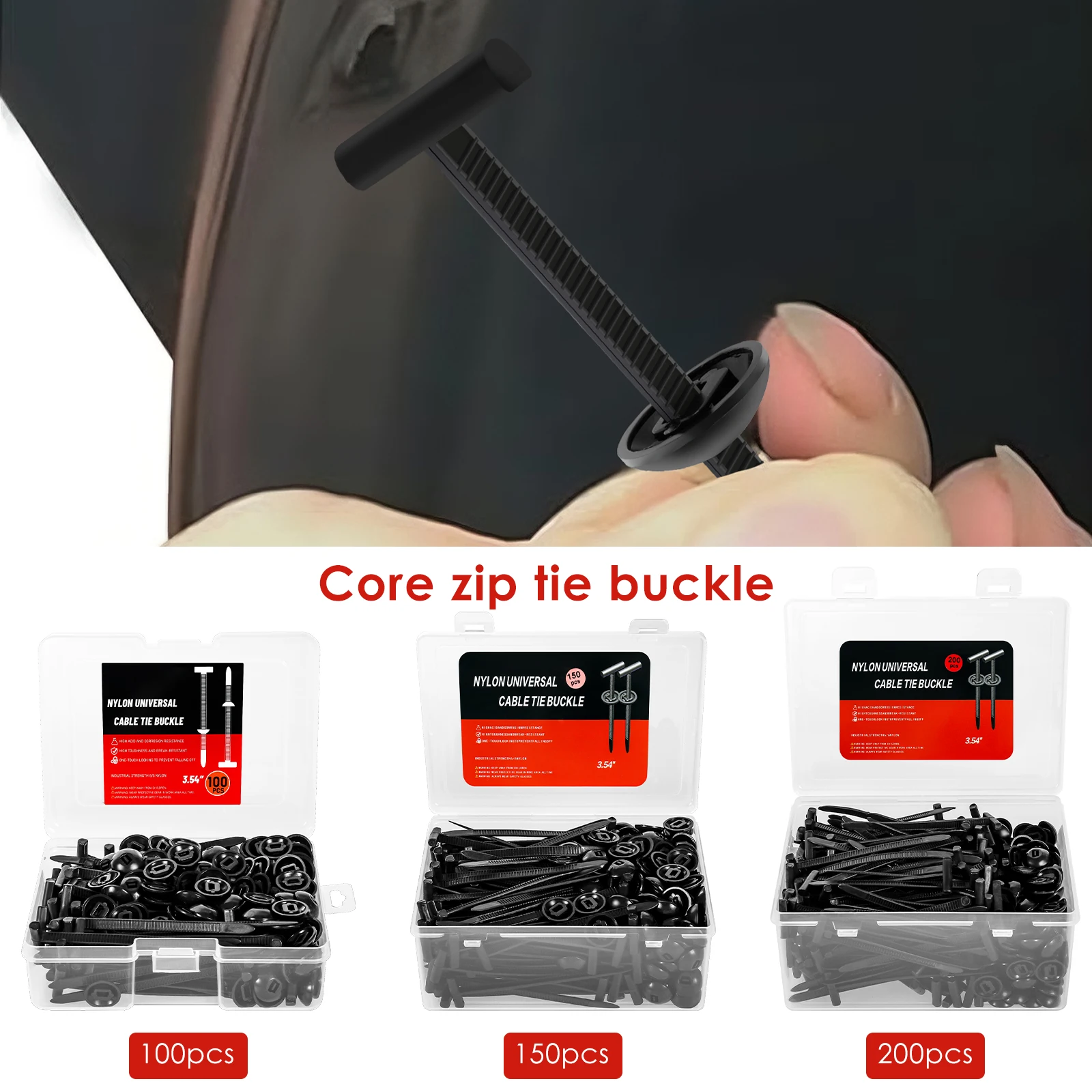 Nylon Cable Tie Buckle Fixed Through The Core Nail Cable Tie Buckle Mudguard Fender Inner Lining Trunk Buckle Outdoor Camping