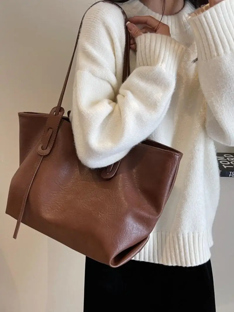 2024 nuova borsa da donna di fascia alta in stile retrò di grande capacità borsa a tracolla singola Versatile alla moda borsa a tracolla Casual