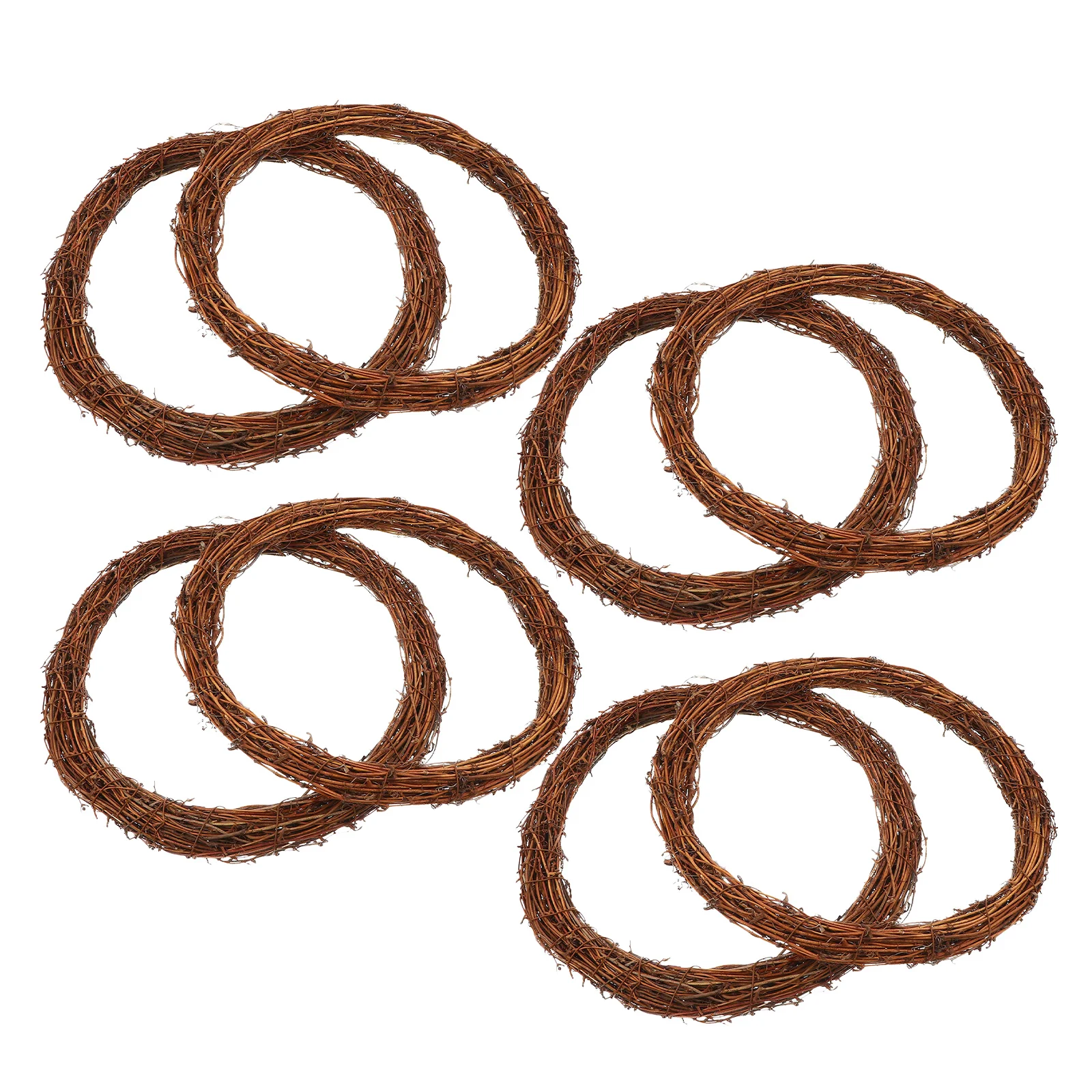 

30cm 8pcs Natural Rattan Floral Hoops Macrame Circle Handcrafted Vine Wreath Rings For Wedding Party DIY Christmas Wreath Frame