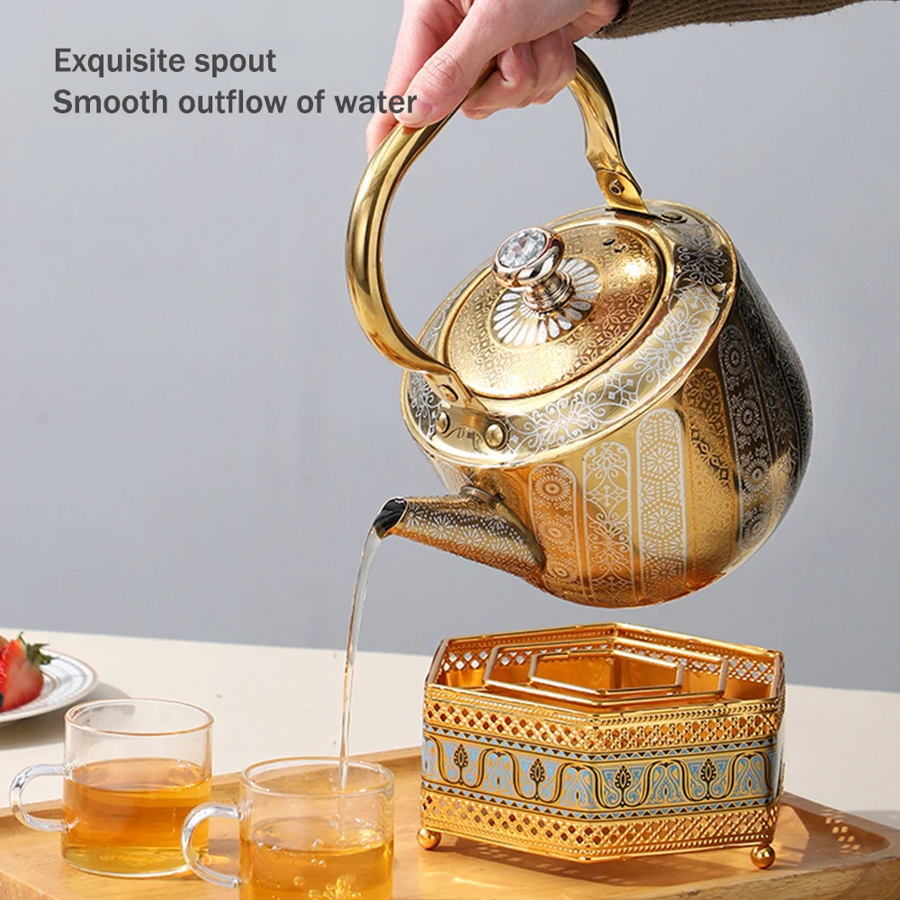 China-Chic Style Stainless Steel Kettle with Tea Strainer, Boiling Water Kettle, Induction Cooker Gas Universal Flower Teapot - view 4