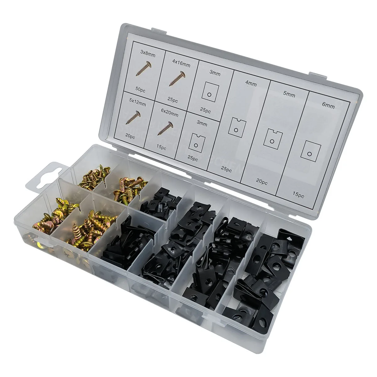 For Construction Repair And Mounting U Type Clamp Screw Assortment 220 Pcs Hardware Fastener Set