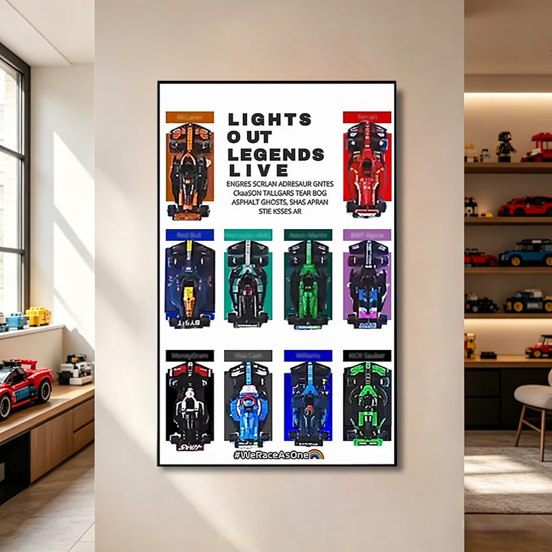 NUEVO Panel de Exhibición para Pared, Apto para Lego 10f1 Speed Champions, Soportes de Exhibición para Pared, Modelo de Coches de Bloques de Construcción, Marco de Fotos para Exhibición