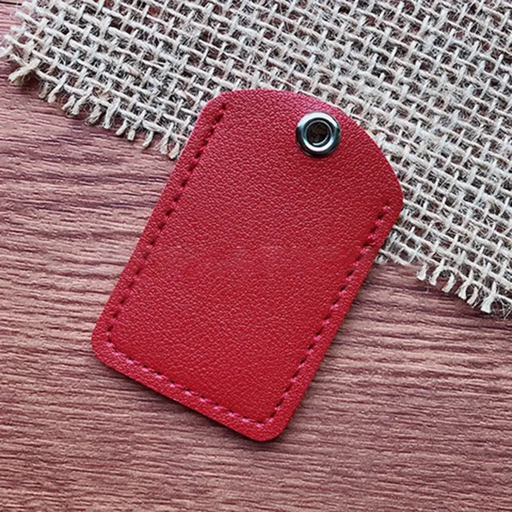 Useful Protective Card Sleeve With Keychain PU Leather Badge Card Holders Rectangle Key Pouch For Airtag