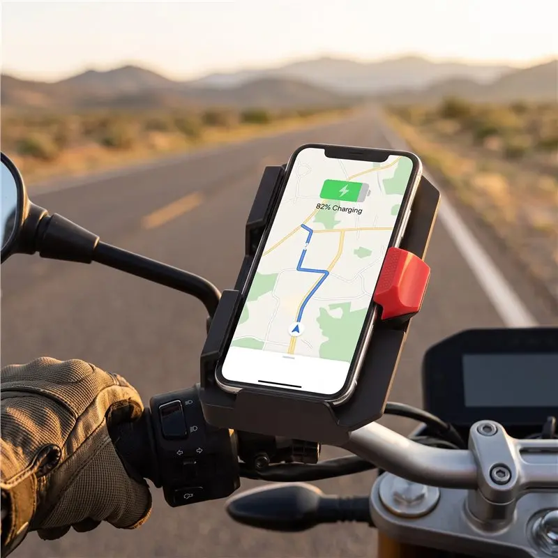 A95E-Front Mid Motorcycle Phone Bracket Mobile Holder For CFMOTO 800MT 800Mt 800 MT 2023-2026 Smart Phone Charging