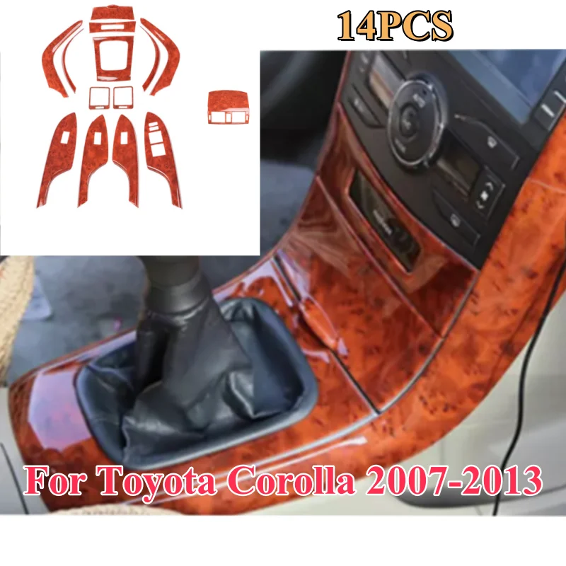 

14 шт., комплект внутренней отделки из персикового дерева для Toyota Corolla 2007-2013 гг.