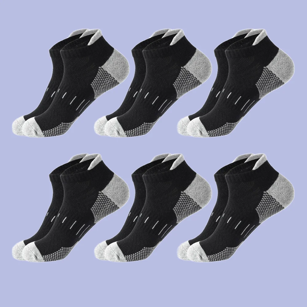 Chaussettes de sport courtes pour hommes, haute qualité, respirantes, dépistolet antes, absorbant la sueur, confortables, épaisses, neuves, 6 paires