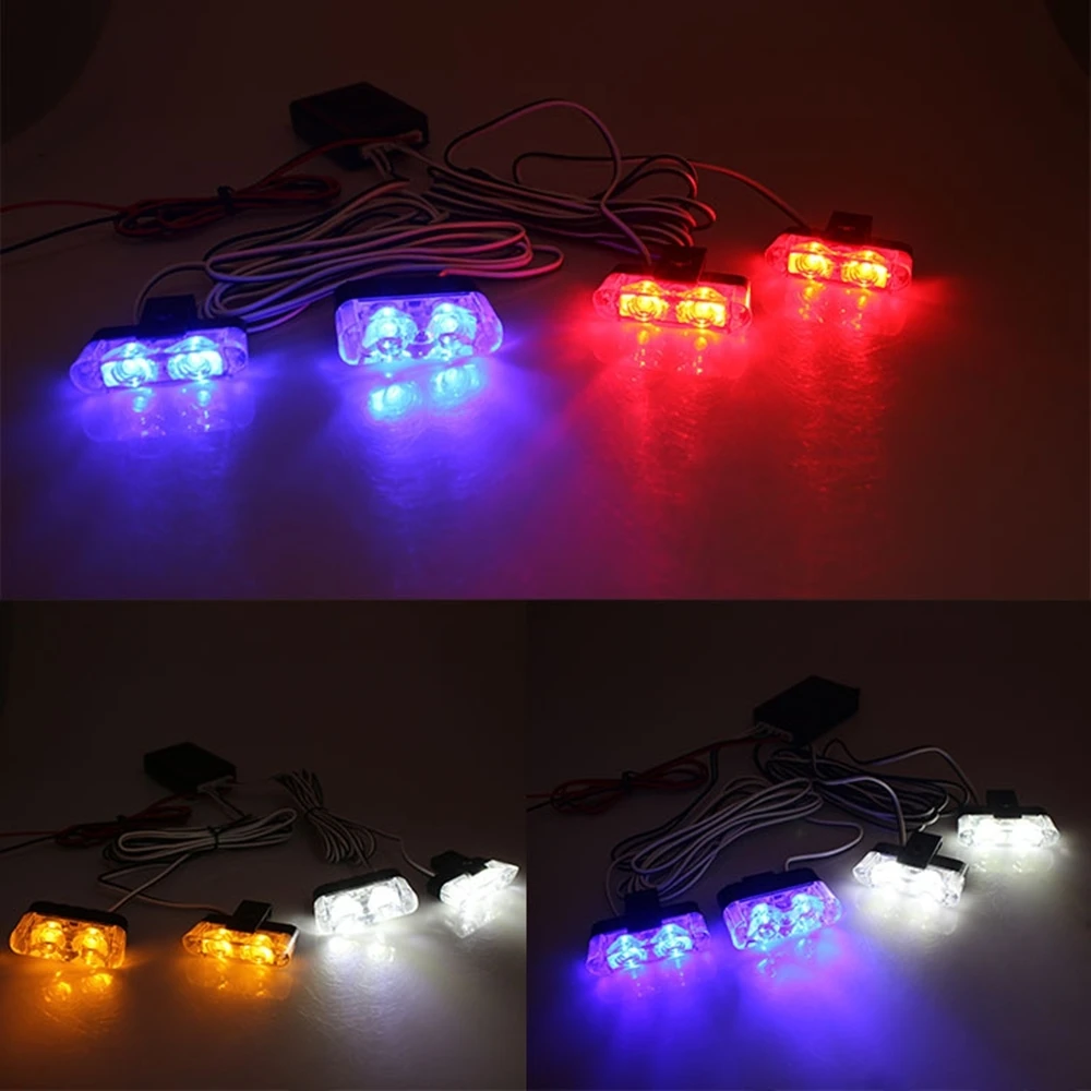 2 LED Vehicle Clip Signal Light Universal Car Front Grille Emergency Strobe Light Yellow LED Flash Lamp DIY Accessories - view 6