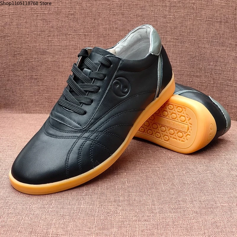 أحذية تاي تشي فنون الدفاع عن النفس من الجلد الطبيعي الفاخر من جلد البقر خفيفة الوزن وغير قابلة للانزلاق #6