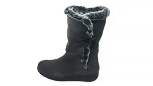 Boot/Aback/woman/leather/easy closure/gray/rubber sole synthetic lining for cold winter boots