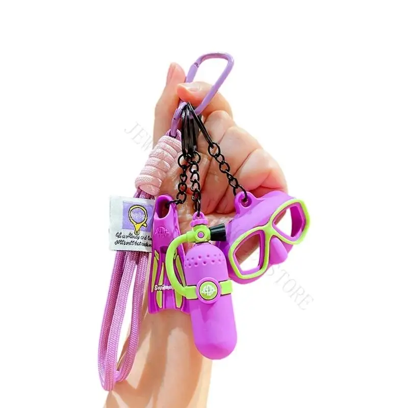 R7UF Ocean Theme Ring Set with Clip Wrist Strap and Mini Diving Pieces for Backpacks, Bags and Organization