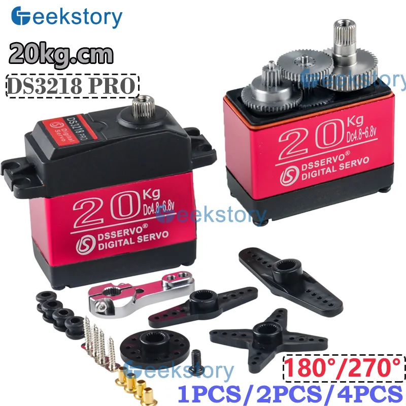 

20KG DS3218 Pro Digital Servo Large Torque 180/270 Degree Metal Gear With 25T Arm Servos Power Functions Parts for RC Car/Robot