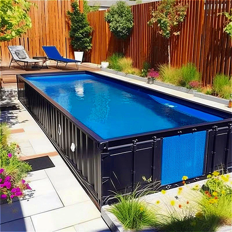 Basic Steel Frame Container Swimming Pool No Frills Design Customized Size for Affordable Outdoor Swimming Solution High Quality