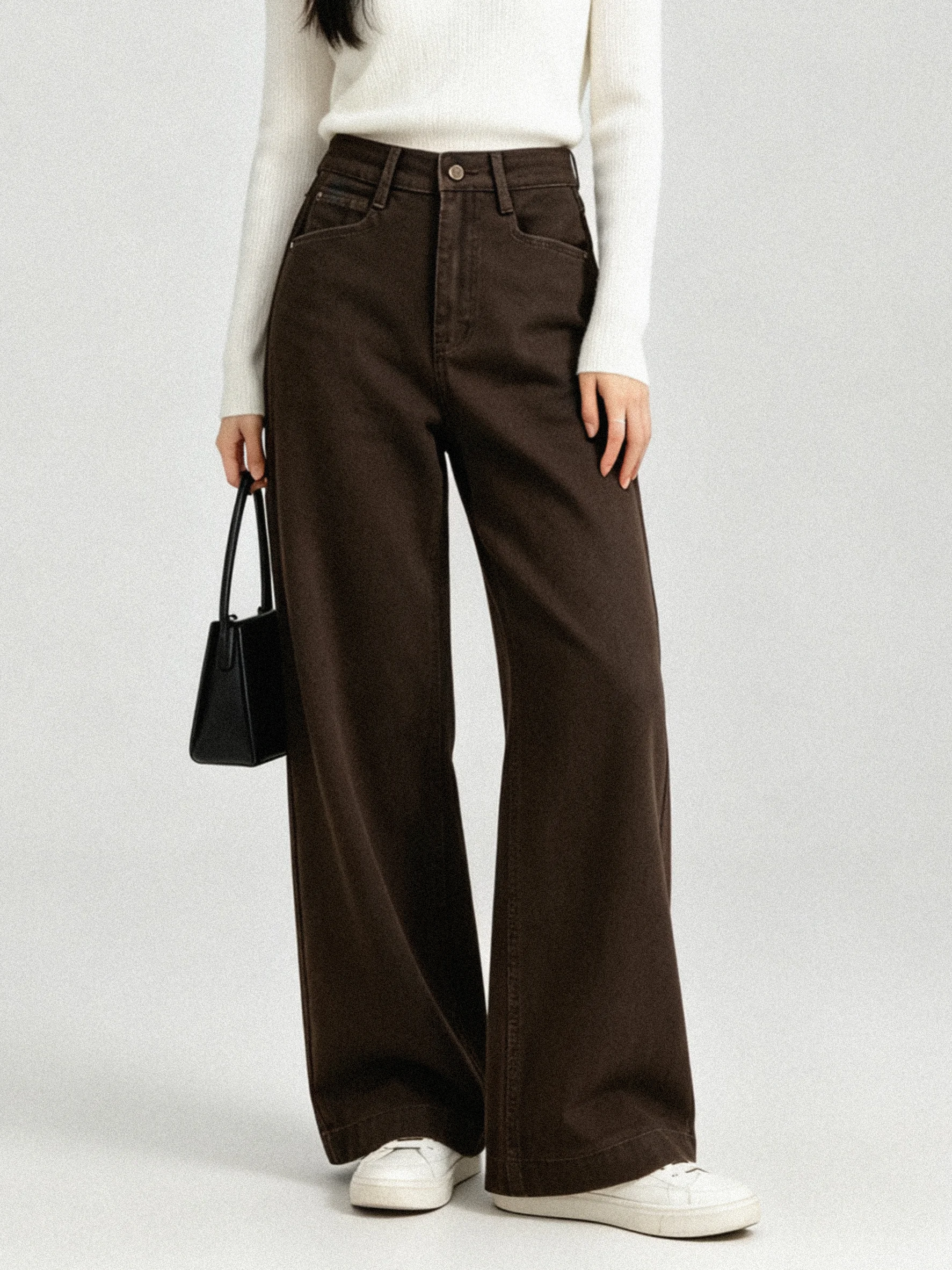 American Style High Waist Wide Leg Jeans Women's Elegant Loose Fit Straight Long Pants Autumn New Arrival Slimming Effect