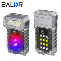 BALDR LED Flashlight Portable Mini Keychain Light Dual Light Source Outdoor Camping Fishing Multifunction Torch Hat Clip Lamp