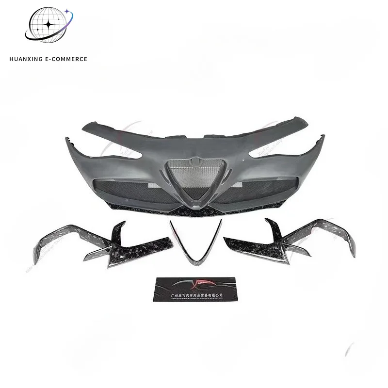 For Alfa Romeo Giulia Upgrade GTAM Style Body Kit Car Bumper Modification Carbon Fiber Front Bumper Decorative Accessories