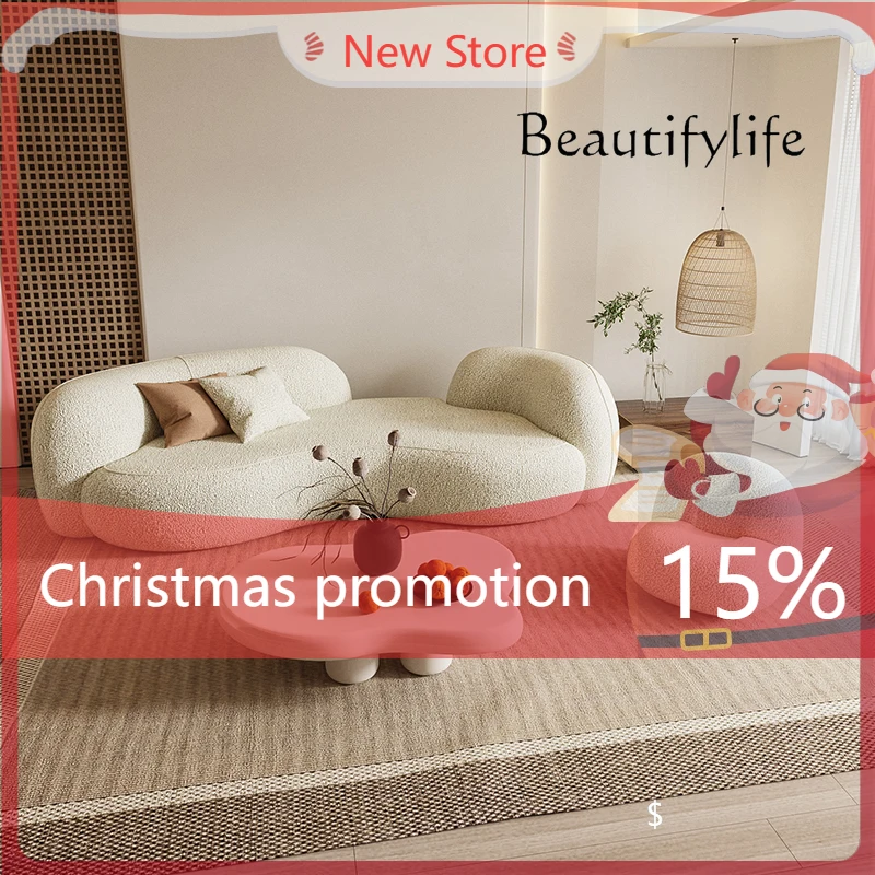 J أريكة قماش كرسي متجر الملابس Wabi Sanfeng أريكة منحنية صالون تجميل يتلقى شخصية متقدمة #1