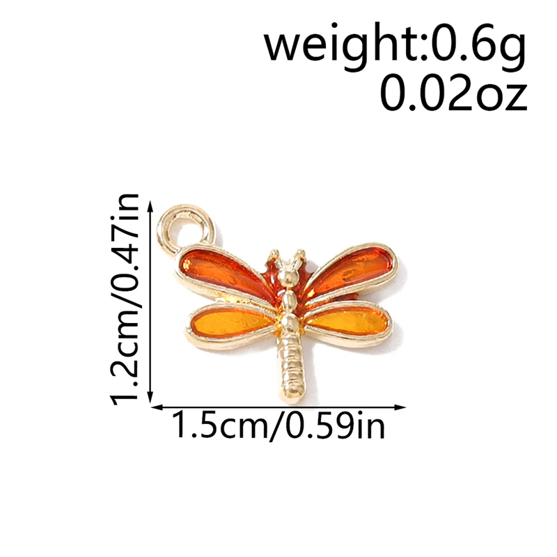 20 Stück 15 x 12 mm niedliche Emaille-Tier-Libellen-Anhänger für Schmuckherstellung, Halsketten, Ohrringe, Armbänder, DIY-Bastelzubehör – Detail 1