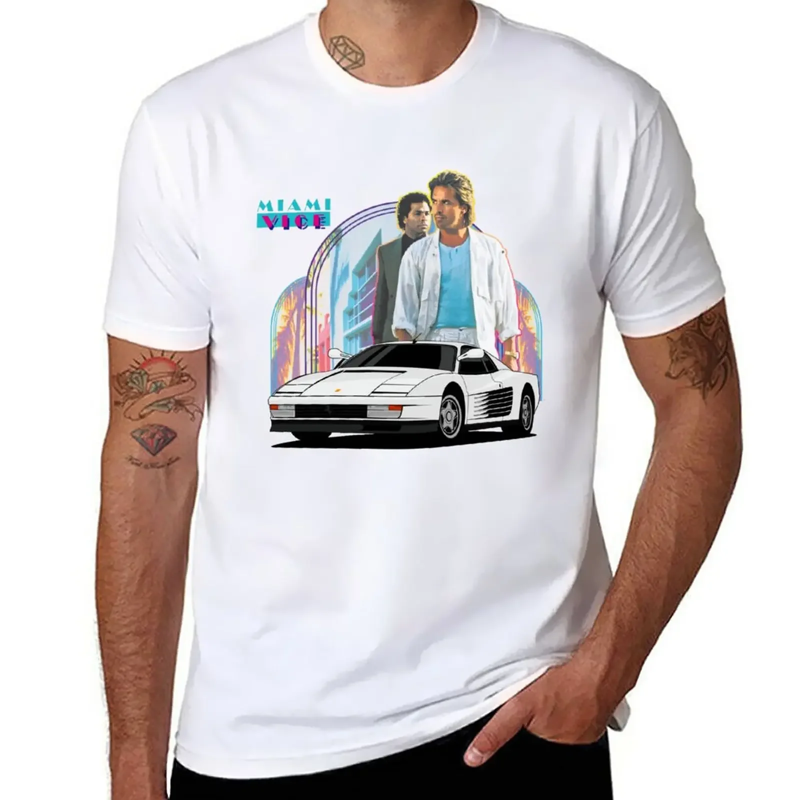 New Miami Vice - Testarossa T-Shirt summer clothes customized t shirts sweat shirt mens big and tall t Male fashion Hot Sale