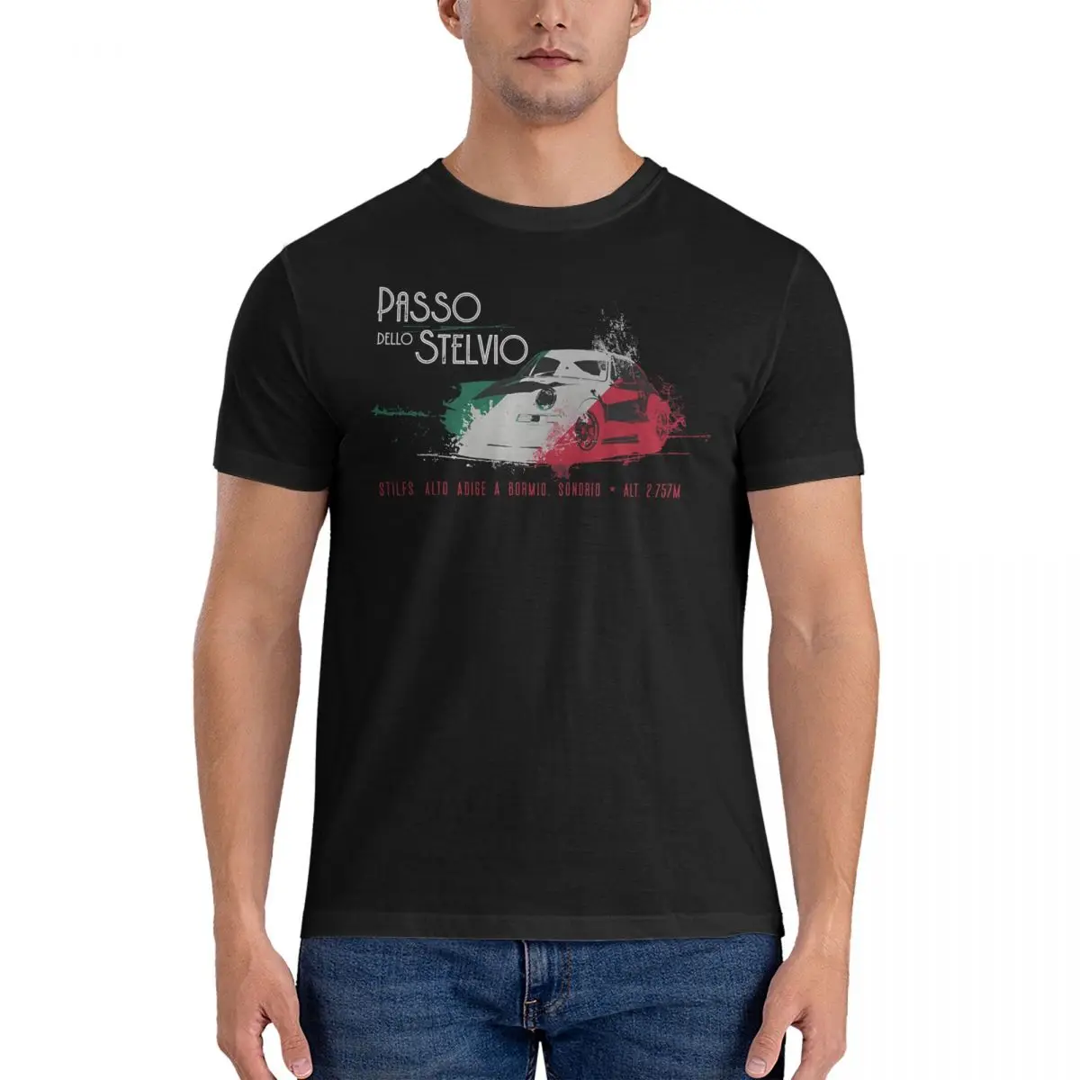 Men Stelvio Pass Italy Car T Shirts WRC Cotton Clothing Fashion Short Sleeve Crewneck Tee Shirt 4XL 5XL T-Shirt