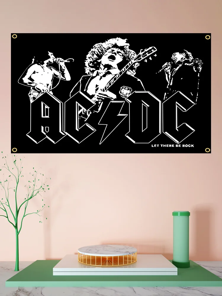 3X5FTProfessionnel usine bande drapeau AC/DC Pop métal musique préférée mode Festival de musique bannière personnalisable groupe de Rock Standard