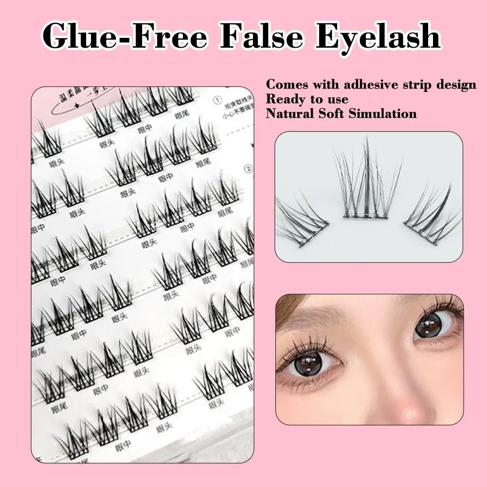 Glue-free Natural False Eyelashes DIY Lashe Clusters Individual Eyelash Extension Soft Fairy Style For Effortless Volume M0O5