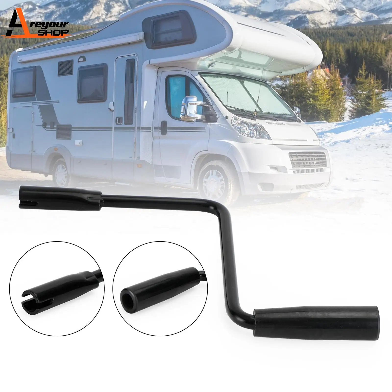 Areyoushop Pop Up Camper Crank Handle Caravan RV Camping Canopy Rocker Black