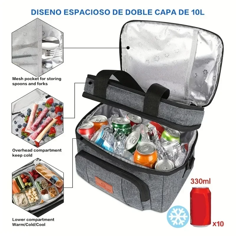 Thickened Freezer Bag High-Quality Insulated Lunch Bag Tactical Ice Bag Portable For Traveling Hiking Beach Trips