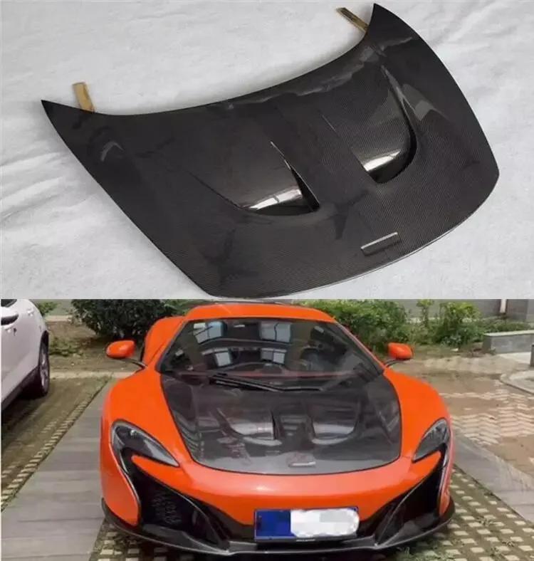 P1 Style Real Carbon Fiber Front Bumper Engine Hood Bonnet Vent Cover For Mclaren MP4-12C 650S 2011-2018