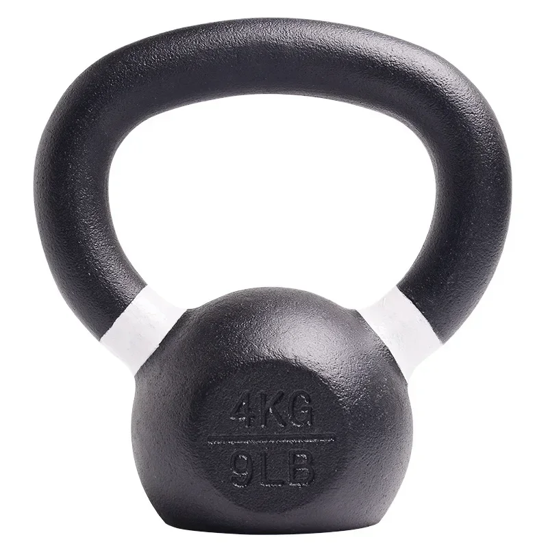 4kg-15kg Solid Cast Iron Kettle Kettle Dumbbell Competitive Male and Female Household Squat Hip Pure Iron Fitness Equipment.