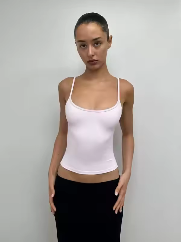 Tank Summer Women's Solid Color Slimming Elastic Fitness Camisole Basic Sports Bra Skin-Friendly Yoga Top - Image 10