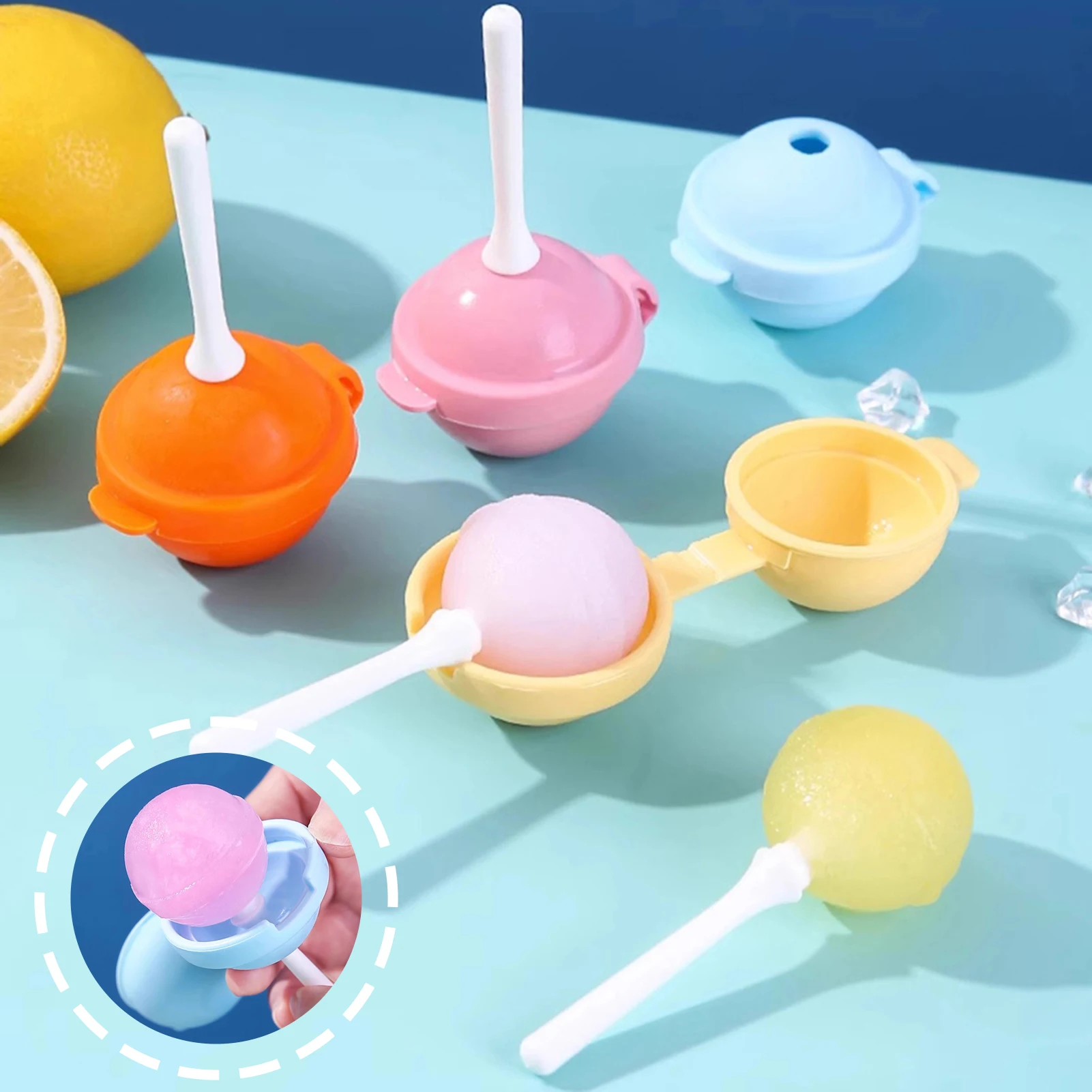12 Stück hausgemachte Eisformen, wiederverwendbar, groß, bonbonförmige Eisform, Silikon, DIY-Kugeln, Eismaschine für die Küche zu Hause