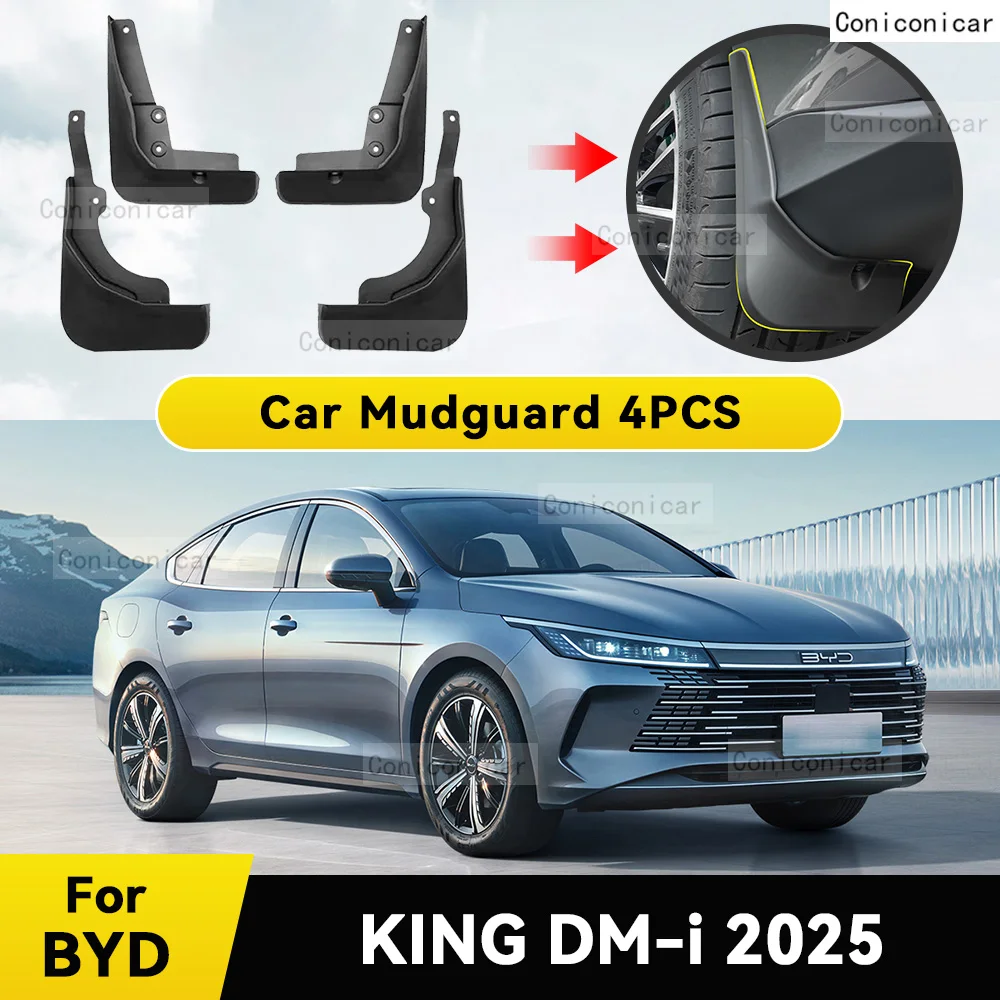 

Car Fender Mud Flaps For BYD KING DM-i 2025 Splash Guards MudFlaps Front Rear Wheel Mudguards 4pcs Auto Accessories