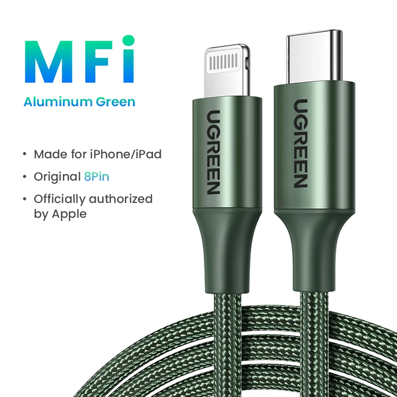 UGREEN MFi USB C к Lightning Кабель 20W для Быстрой Зарядки iPhone и iPad — фото товара