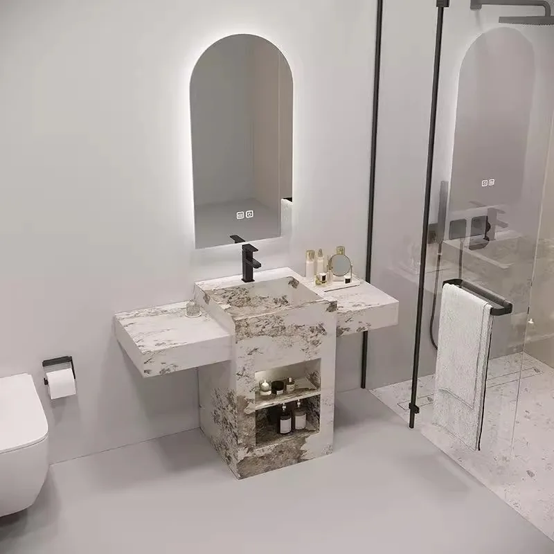 Modern Hotel Style  Rock Slate Basin Integrated Double Layer Seamless Easy Clean Feature-Direct Sales for Bathroom