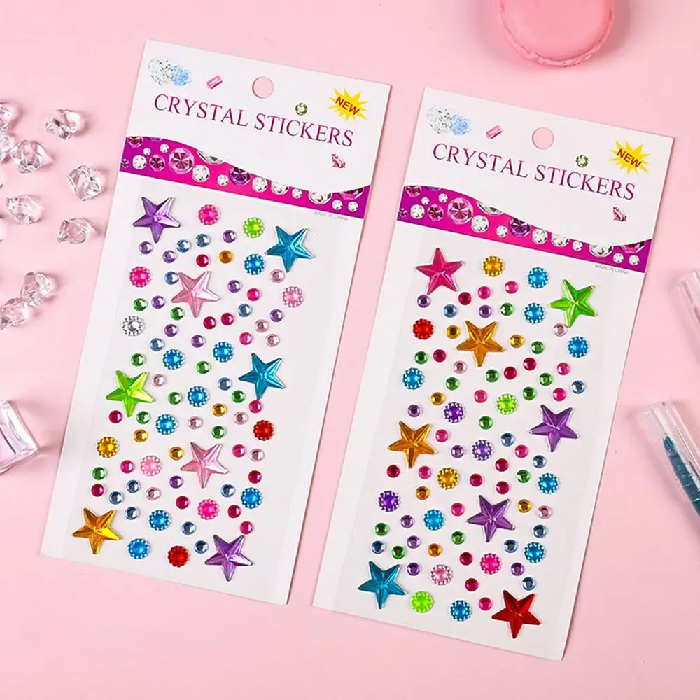 New Self Adhesive Rhinestone Stickers Colorful Heart Shaped Crystal Decals 3D Facial Tattoo for Party Birthday Festival Gift