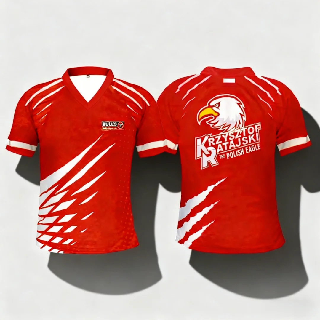 2026 Bull’s Krysztof Ratajski Match Shirt Official Shirt Darts Shirt Sports Dry Quickly Men's T-Shirt Kid Woman Family Kids Tees