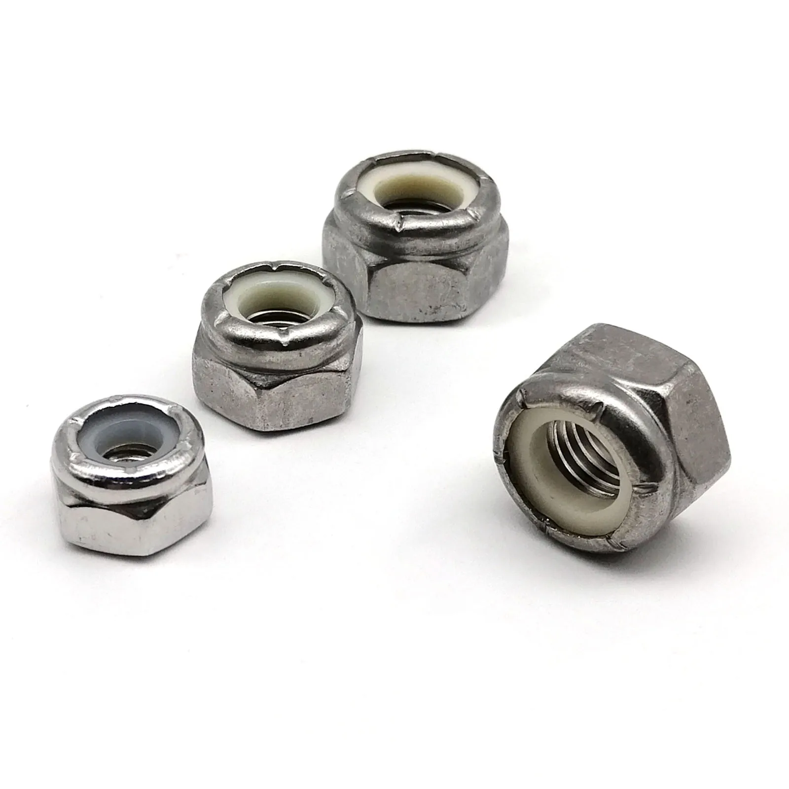 2/25pc UNC From 2#-56 to 1/2-13 304 A2 Stainless Steel UK US Coarse Thread Hex Nylon Insert Lock Nut Self-locking Nylock Locknut