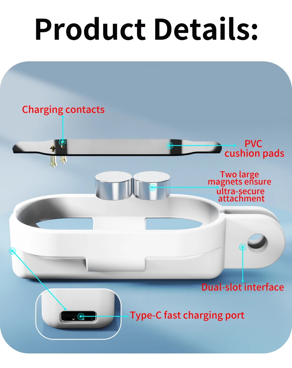 Go 3S Magnetisches Halterungsset, Lade-Vertikal-Horizontal-Adapter für Insta360 Go 3, Schnellverschluss-Schutzhülle, Kamerazubehör – Detail 6
