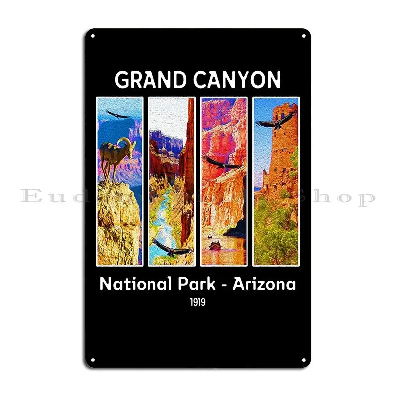 Grand Canyon National Park Arizona Colorado River Condors Metal Signs Customize Wall Cave Wall Pub Character Tin Sign Poster